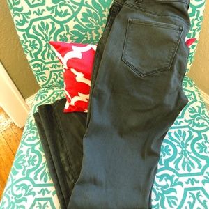 Curvy Faux Leather Tuxedo Stripe Slim Denim Jeans